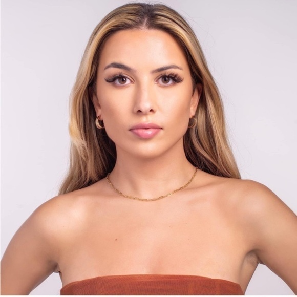 GOLD 18k Gold Plated Double Cuff Cubic Zirconia Earrings - Picture 2 of 4